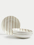 Set of 4 Linear Striped Pasta Bowls